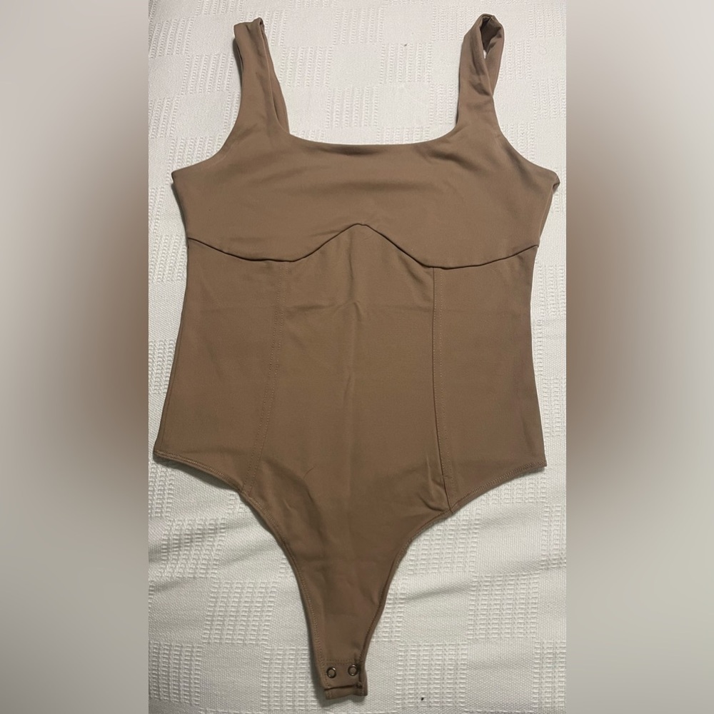 A&F Tan Corset Bodysuit Size Small